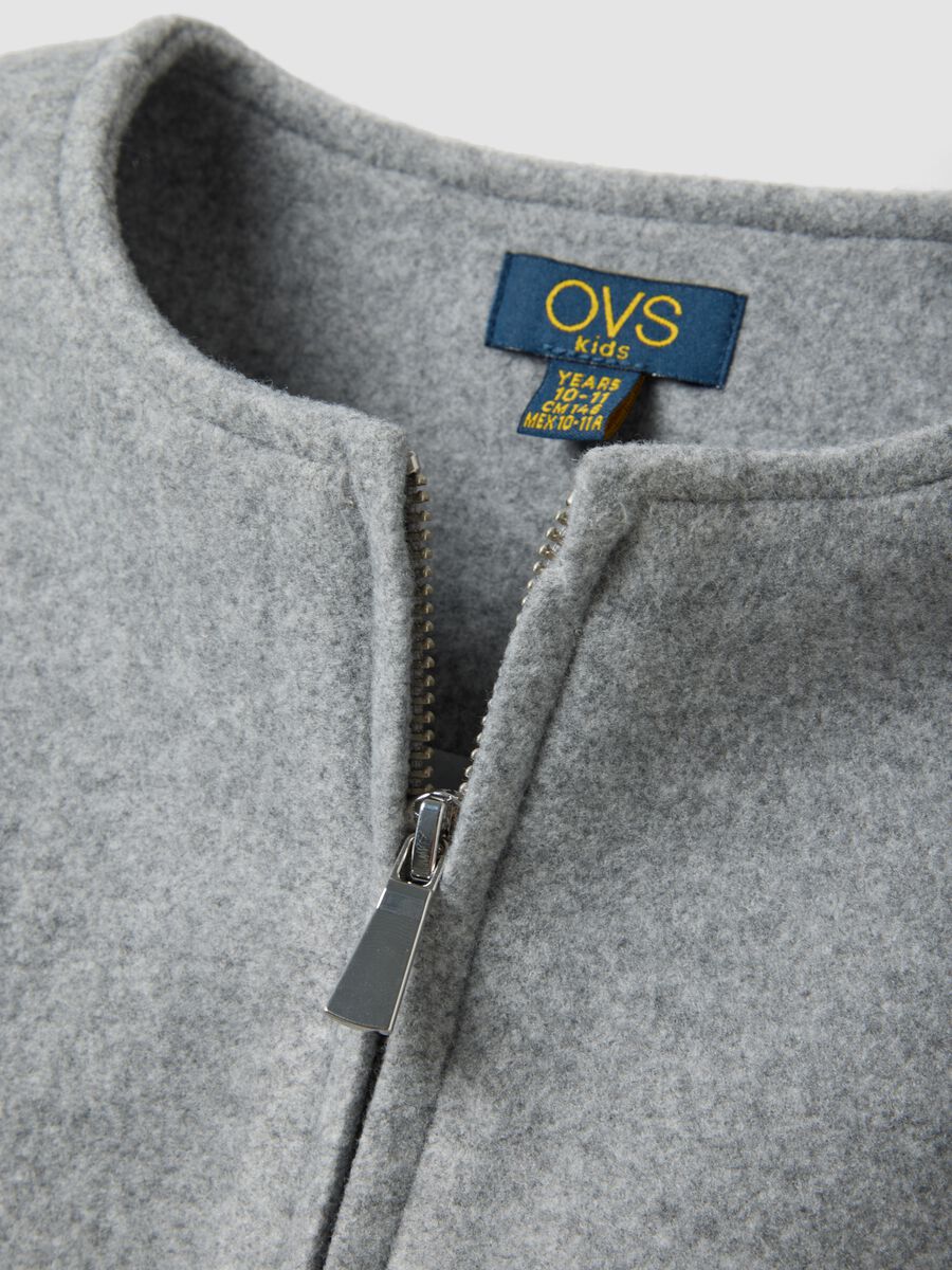Girls&rsquo; grey regular-fit zip-up jacket_2