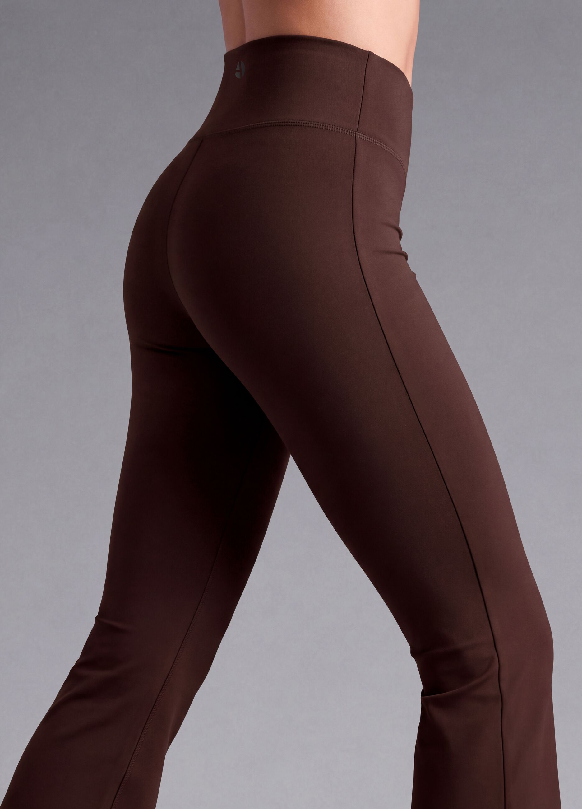 Leggings marroni flare in tessuto elasticizzato traspirante ALTAVIA STUDIO