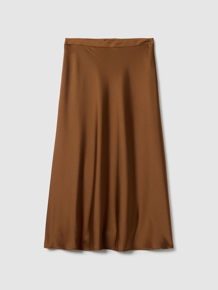 Brown Satin Long Skirt_4