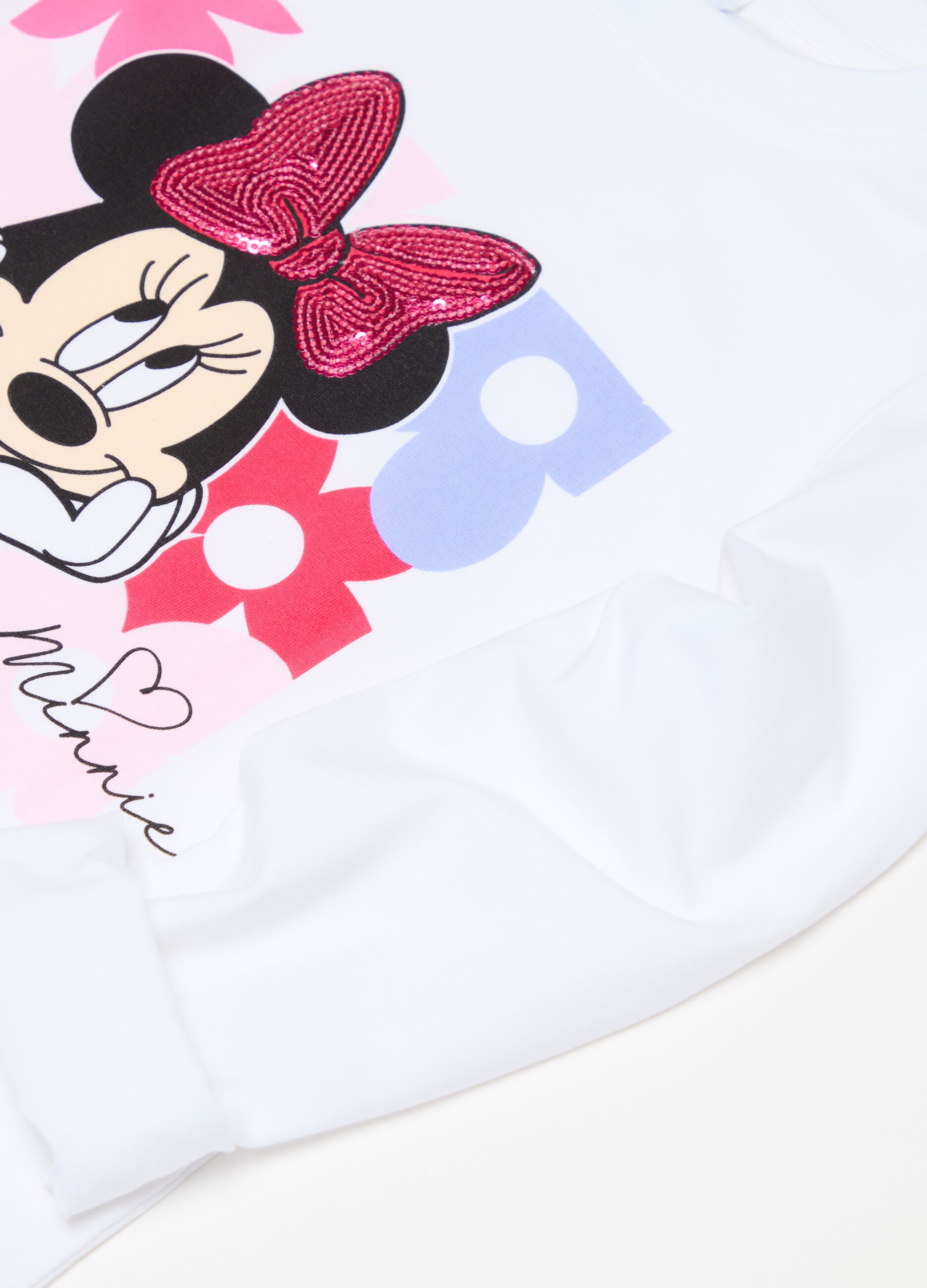 Long-sleeved T-shirt with Minnie Mouse print