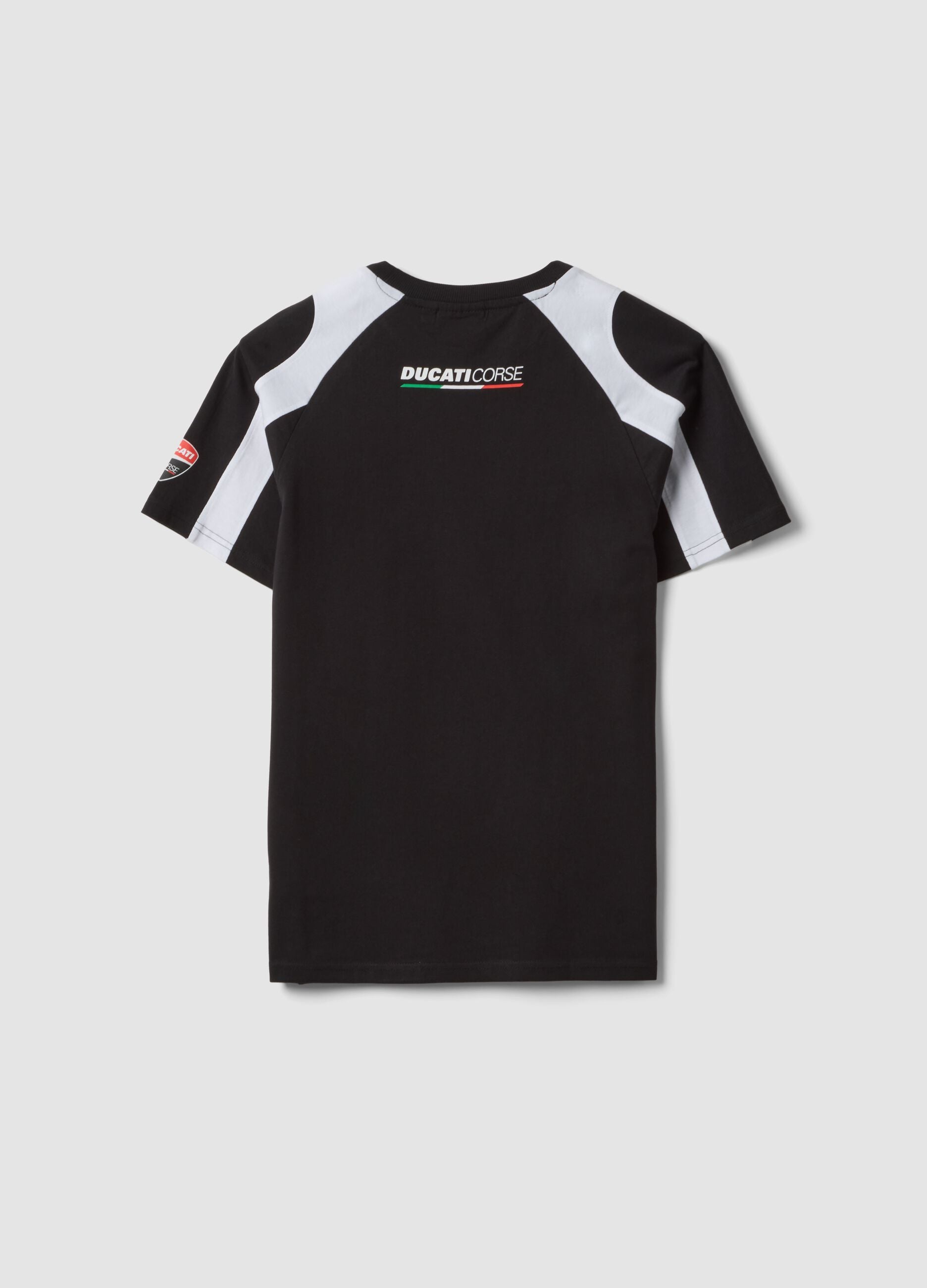 T-shirt nera in misto cotone a maniche corte per ragazzo relaxed fit