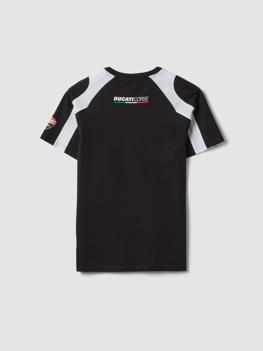 T-shirt nera in misto cotone a maniche corte per ragazzo relaxed fit_1