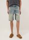 Pure Cotton Blue Denim Skater Fit Shorts_1