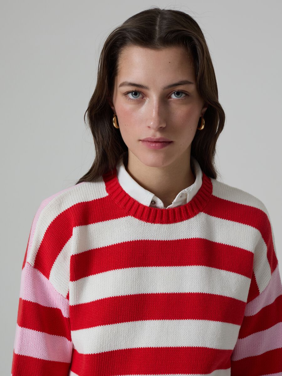Oversized pullover with multicoloured stripes_2