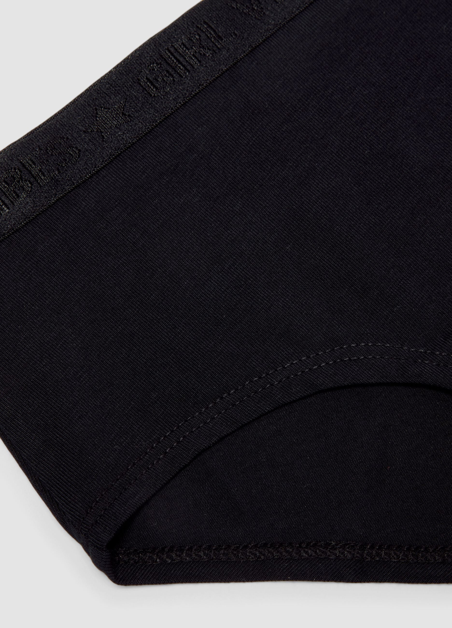 Slip culotte nere in cotone organico elasticizzato