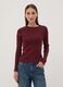 Burgundy pure cotton long-sleeve crew-neck T-shirt, regular fit_0