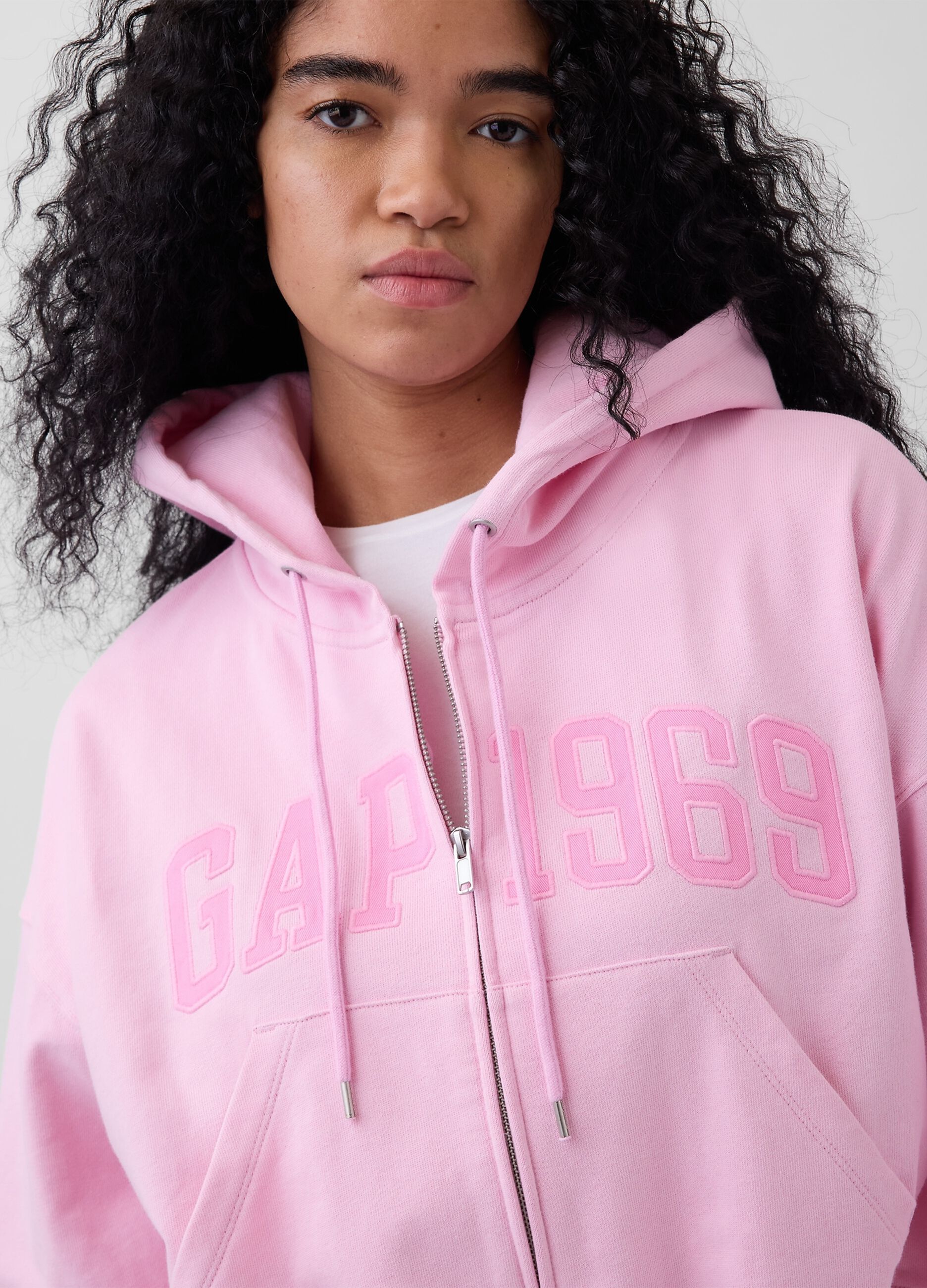 Cotton-blend zip-up hoodie