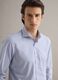 Slim fit pure cotton shirt with white and blue stripes_0