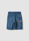 Blue denim cargo shorts in pure cotton for boys, baggy fit_4