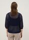 Pull bleu ajour&eacute; &agrave; manches trois-quarts_3