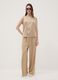 Beige wide-leg trousers with regular waist_0