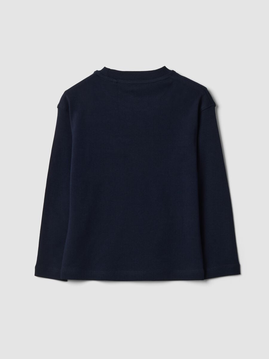 Blue crew-neck T-shirt in pure organic cotton_1