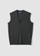 Colete cinzento em mistura de viscose com decote em V profundo regular fit_0