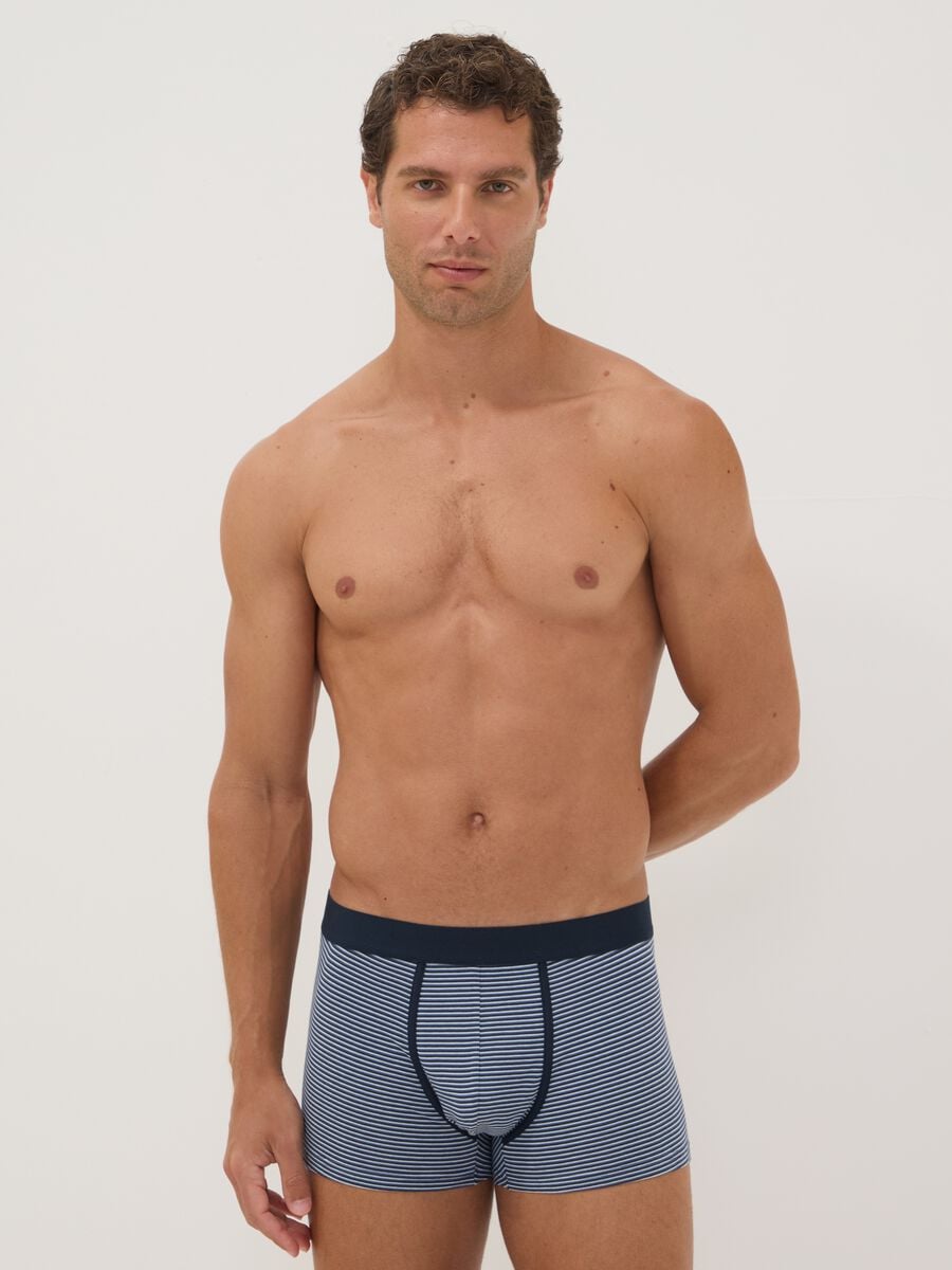 Three-pack of multicolour striped organic stretch-cotton boxers_0