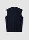 Blauer Viskose-Mix-Weste mit tiefem V-Ausschnitt, Regular Fit_5