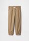 Brown stretch cotton joggers_1