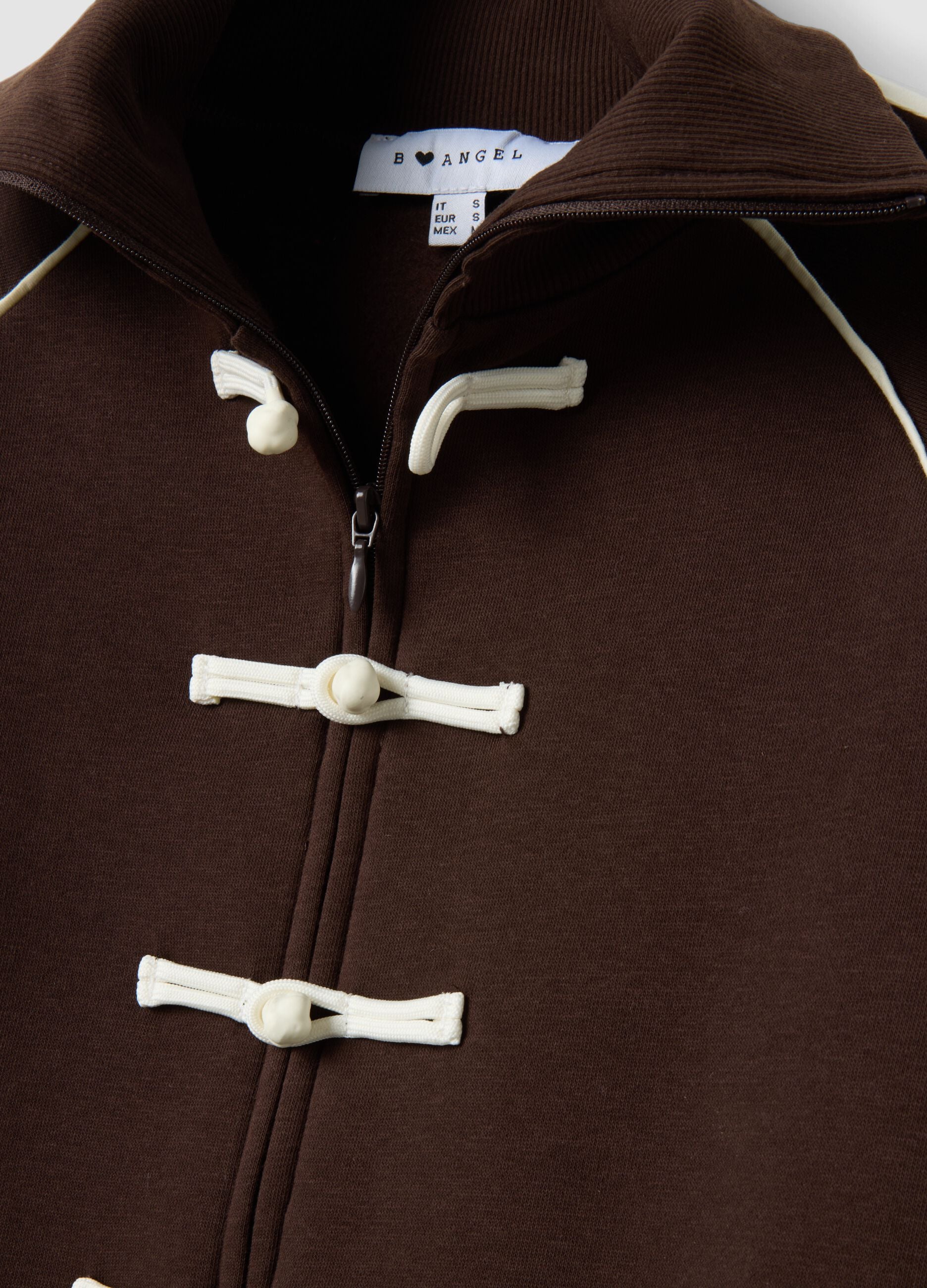 Brown cotton-blend sweatshirt with collar