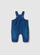 Blue stretchy cotton regular fit dungarees for babies_0