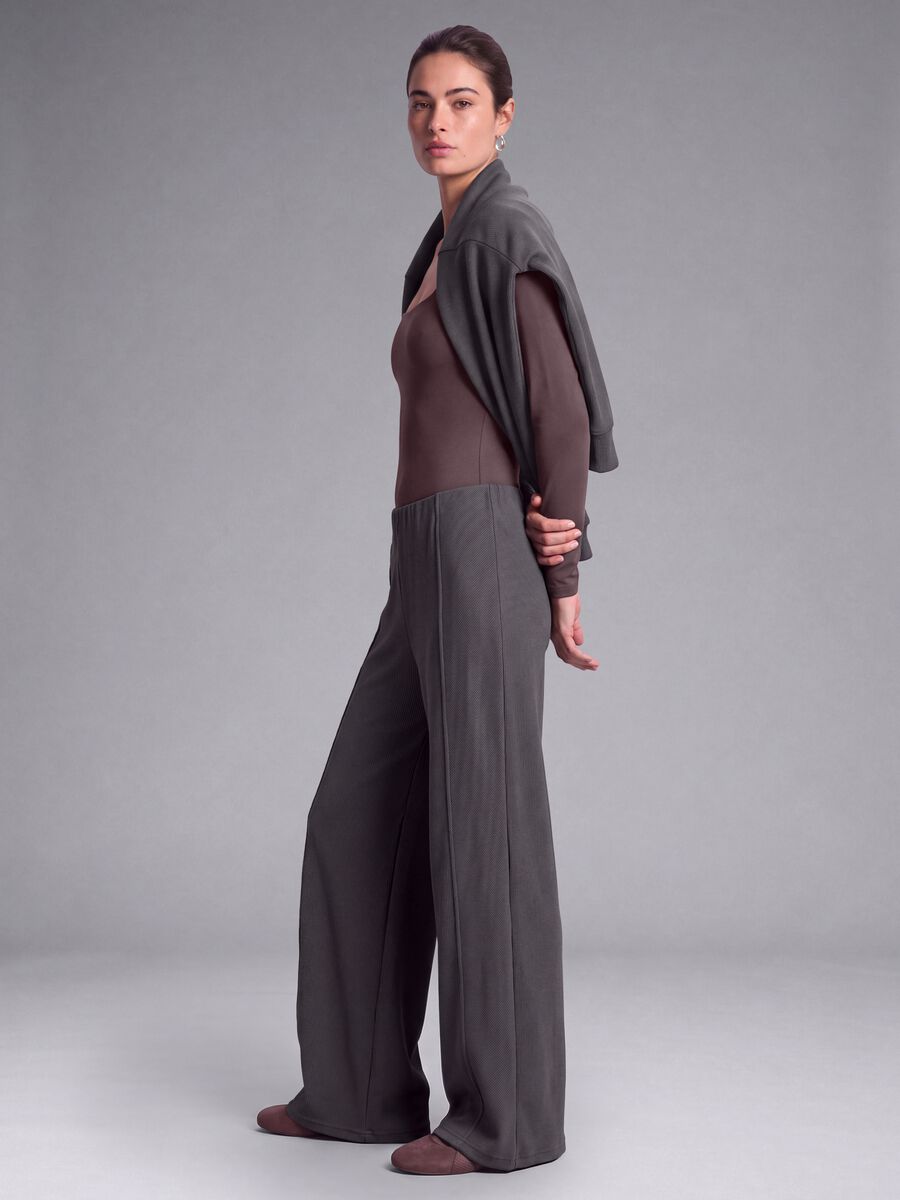 Grey wide-leg stretch modal trousers ALTAVIA STUDIO_1