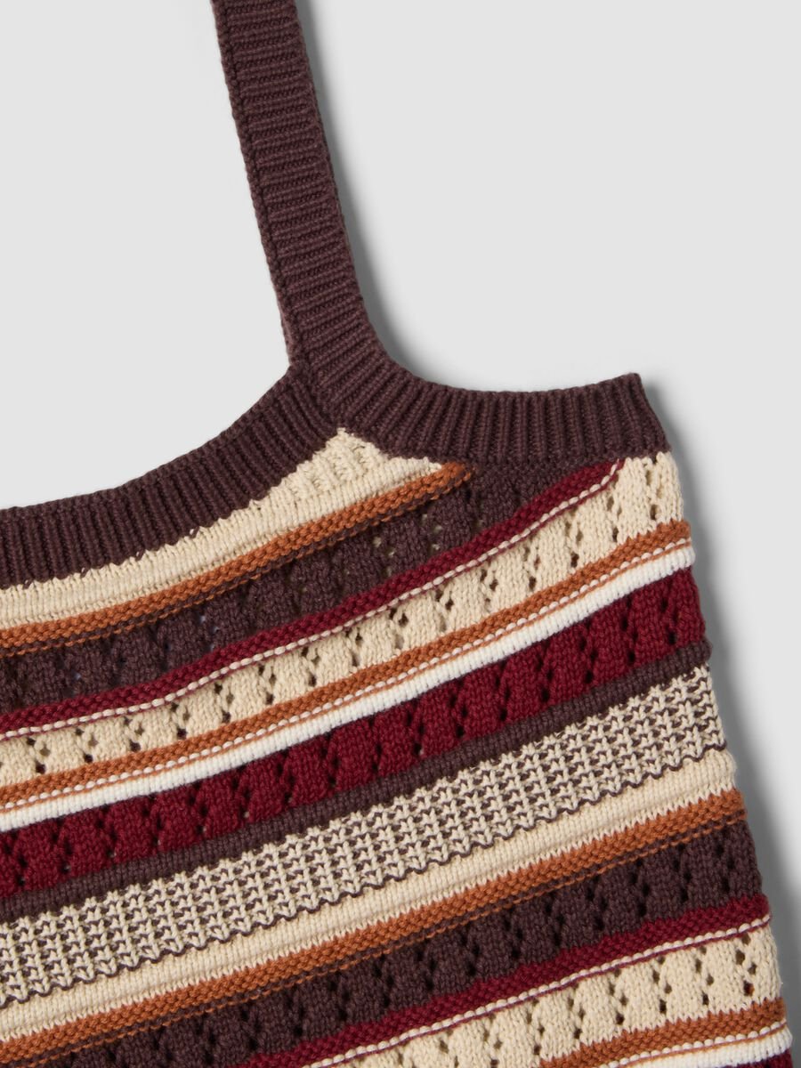 Eng anliegende Weste aus reiner Baumwolle mit mehrfarbigen Streifen und schmalen Tr&auml;gern_5