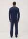 Blue pure organic cotton pyjamas with Henley neckline, regular fit_3