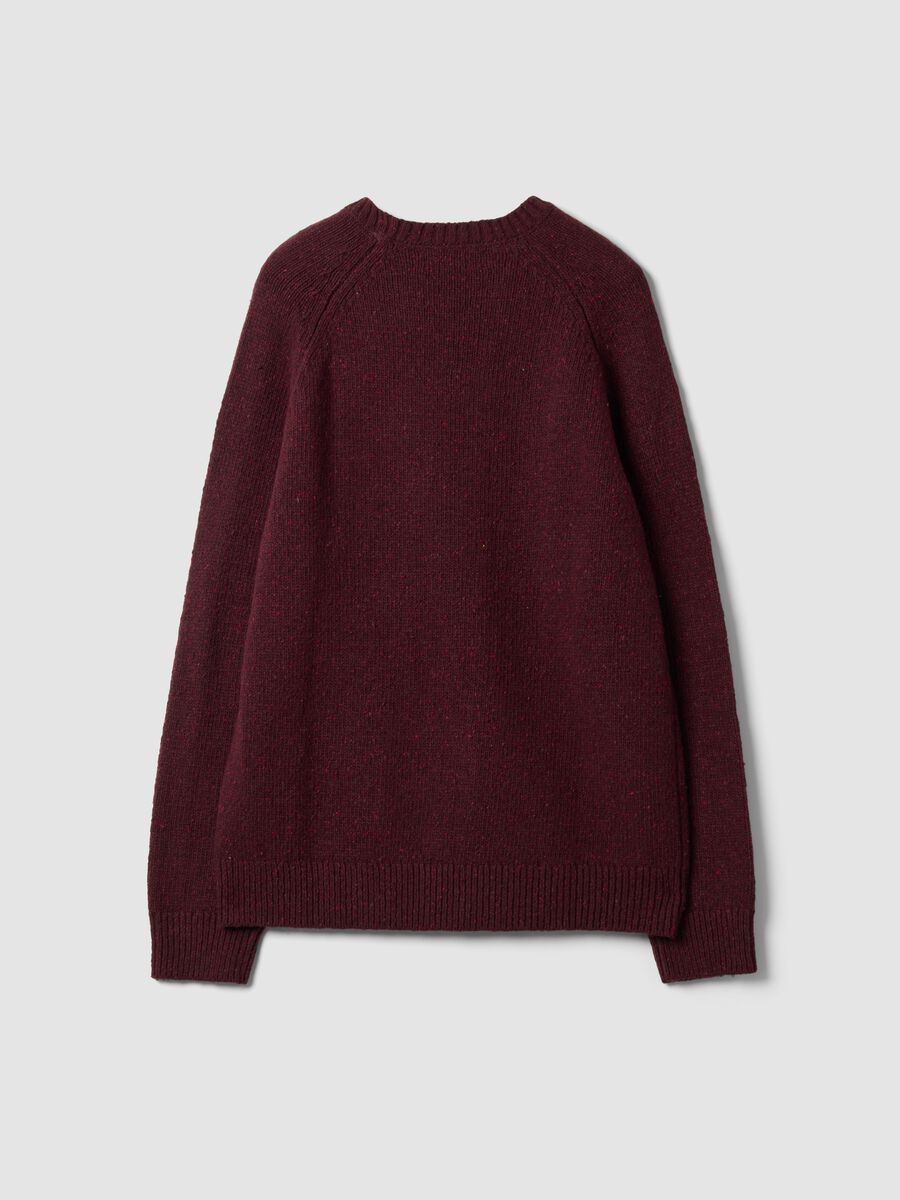 Red crew-neck cotton and wool-blend jumper_2