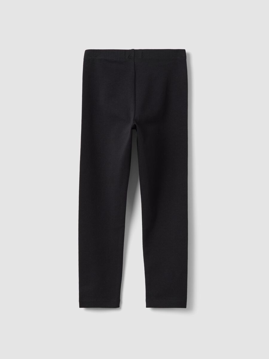 Girls&rsquo; black skinny leggings in stretch organic cotton_1