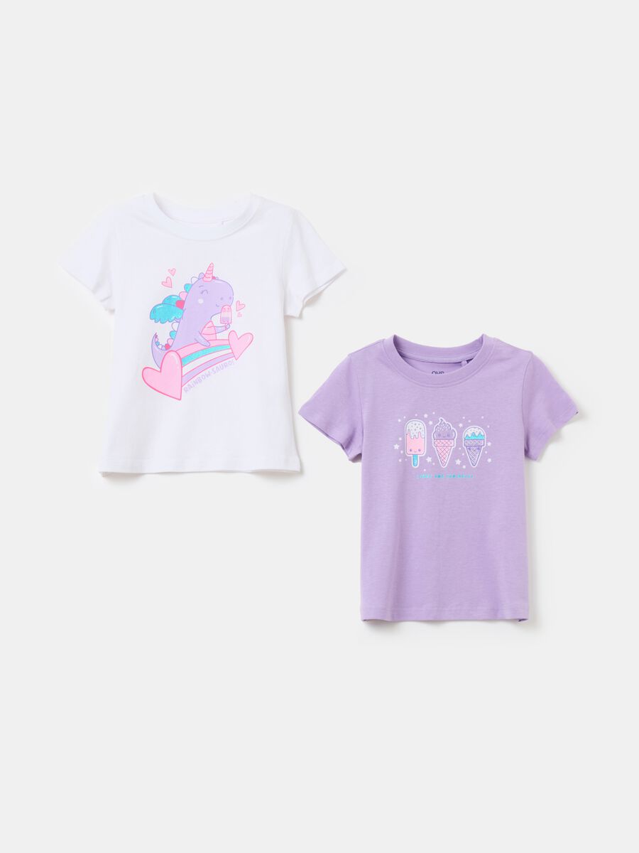 Two-pack cotton T-shirts with print_0