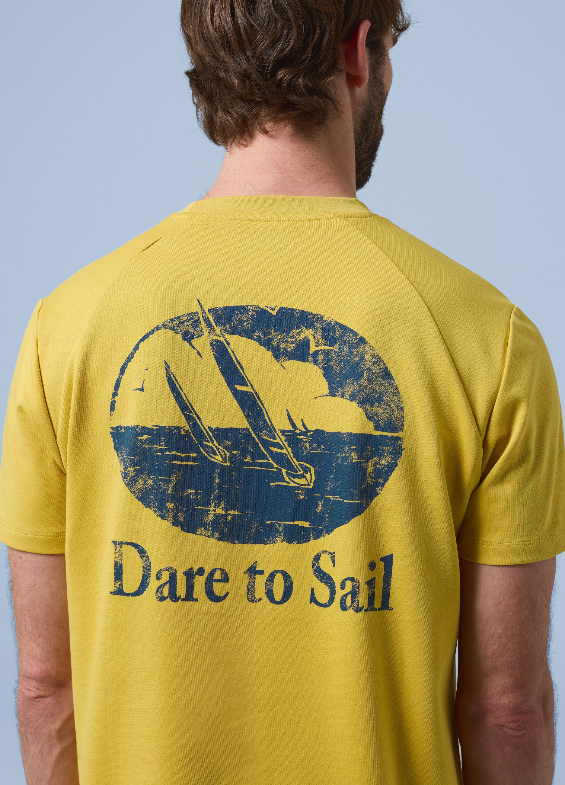 Yellow ALTAVIA SAILING T-shirt in stretch cotton blend