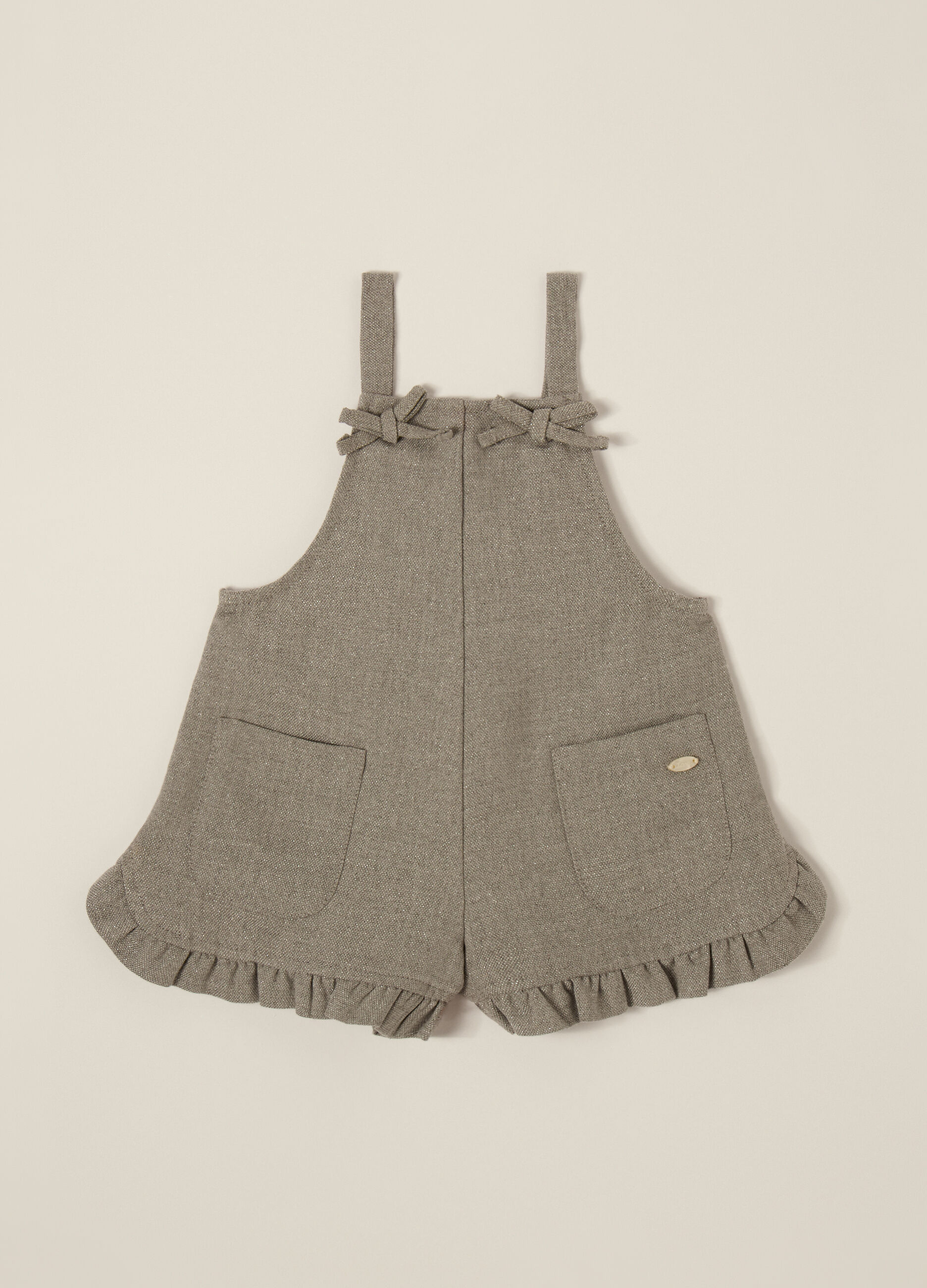 Grey dress with ruffles and pockets