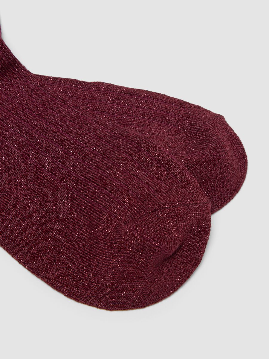Rote Stretch-Socken mit Lurexgarn_2