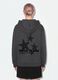 Grauer Hoodie aus Baumwollmix mit Kapuze und relaxed-fit Schriftzug_2