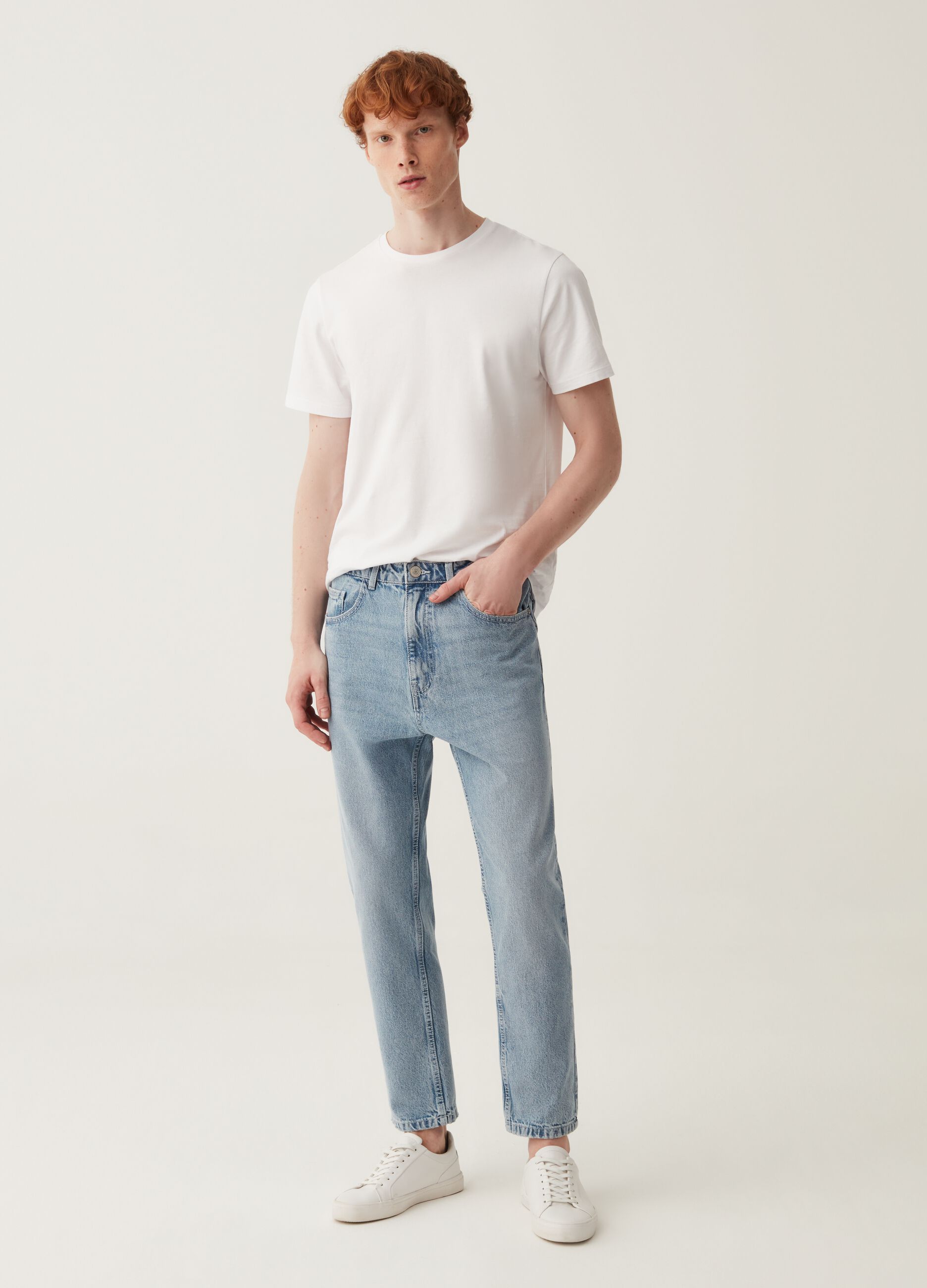 Shop Nuon Light Blue Carrot-Fit Jogger-Style Jeans Online – Westside