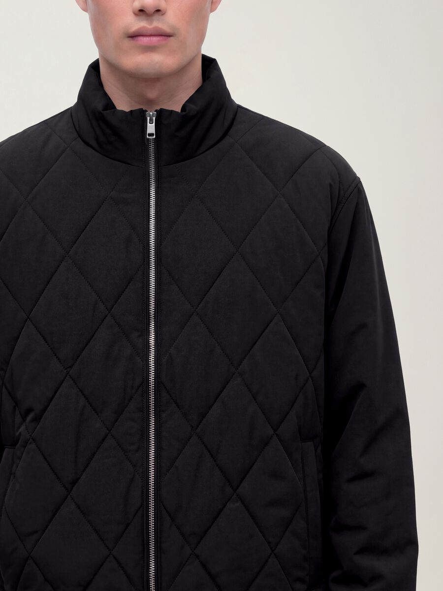 Black stretch-fabric jacket with zip_2