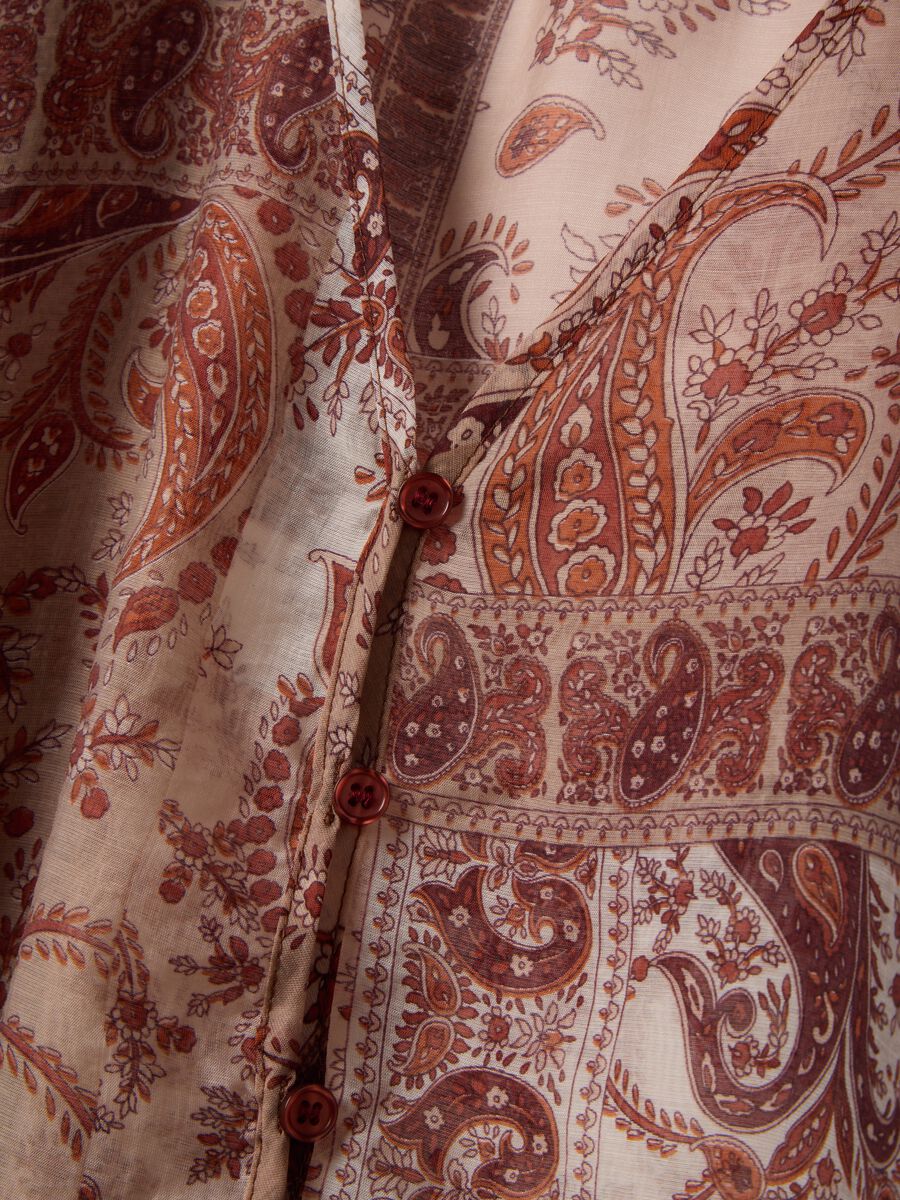 Multicolor Regular Fit Lyocell-Mix Bluse mit Kn&ouml;pfen_5