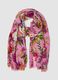 Foulard rosa in misto lana con fantasia floreale_0
