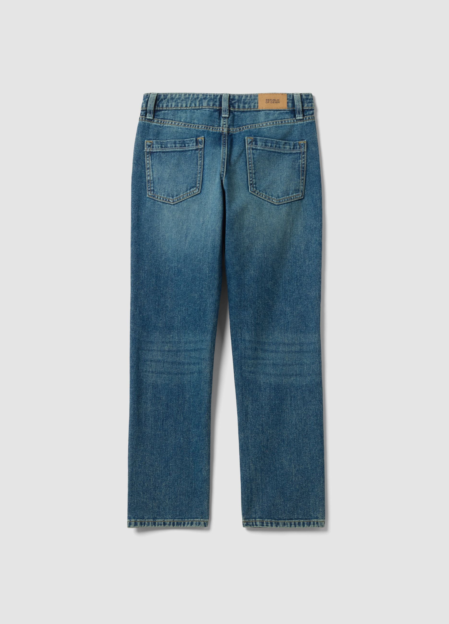 Blue pure cotton regular-fit jeans for boys