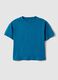Oversized fit blue crew neck cotton t-shirt for kids_0