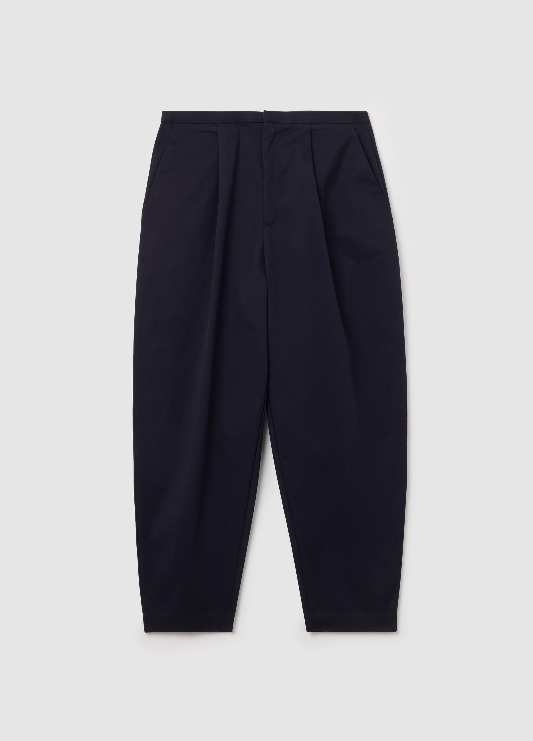 Balloon-fit trousers in stretch cotton