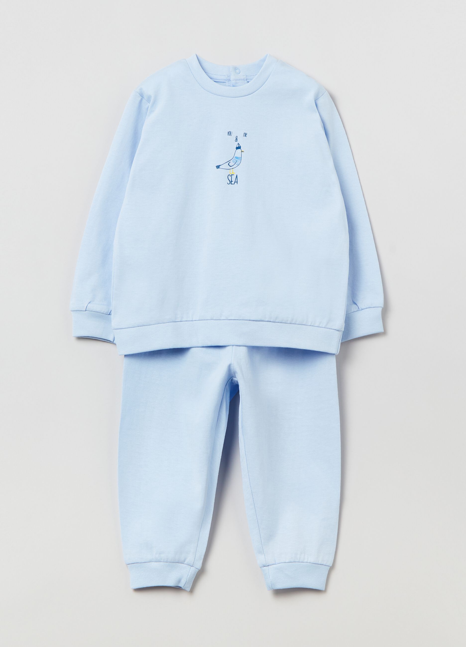 Pijama de algodón con estampado gaviota