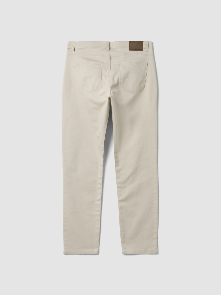 Green slim-fit stretch cotton dobby trousers_5