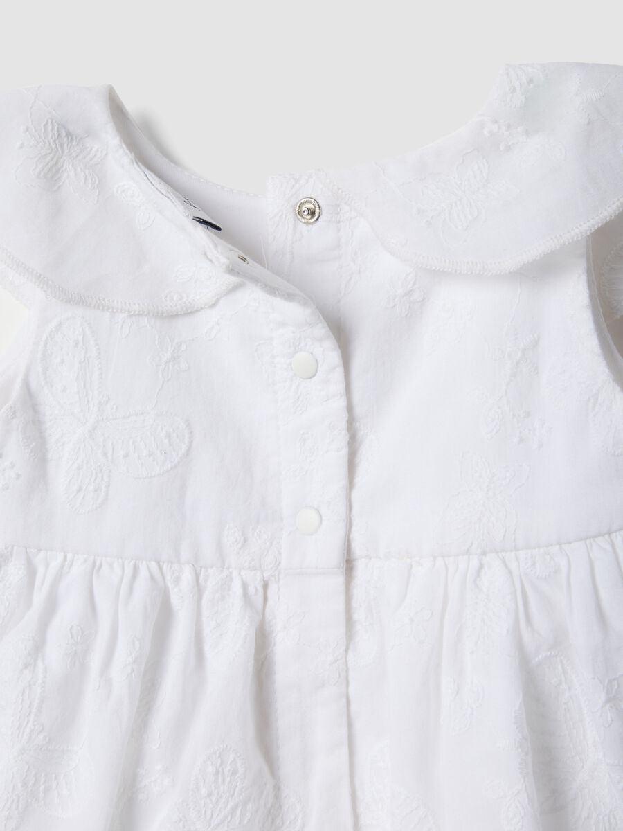 White pure cotton baby girl romper with embroidery_3
