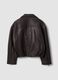 Giacca biker marrone in vera pelle over fit_2
