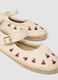 Beige espadrilles with cherry embroidery and ankle strap_1