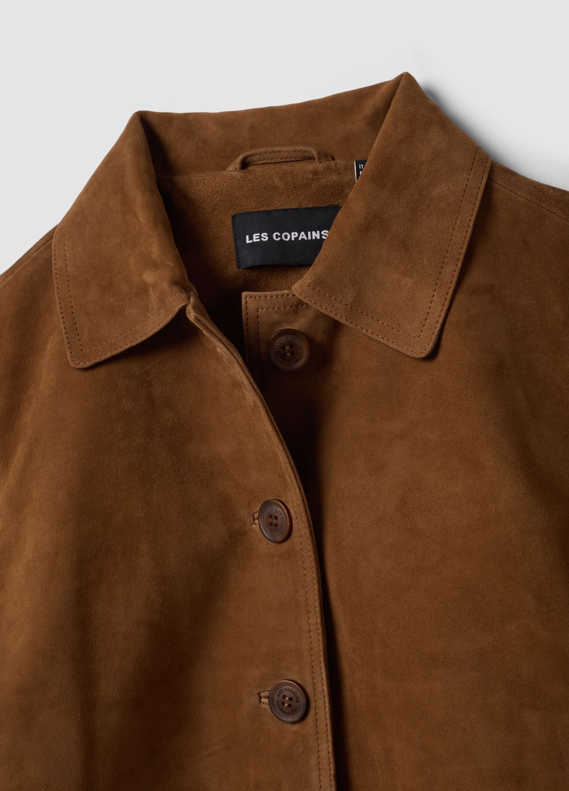 Brown genuine leather jacket in regular fit