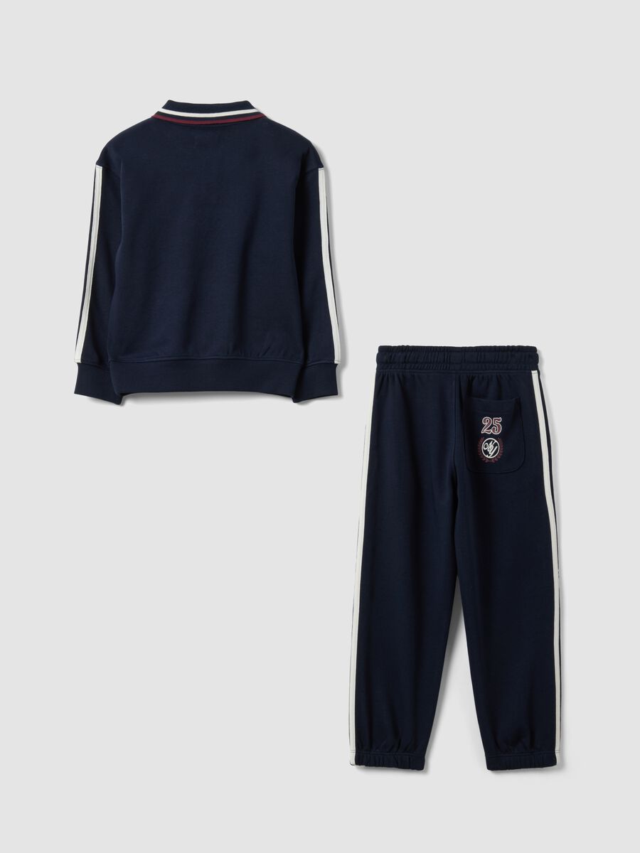 Blue cotton-blend tracksuit with crew neck_1