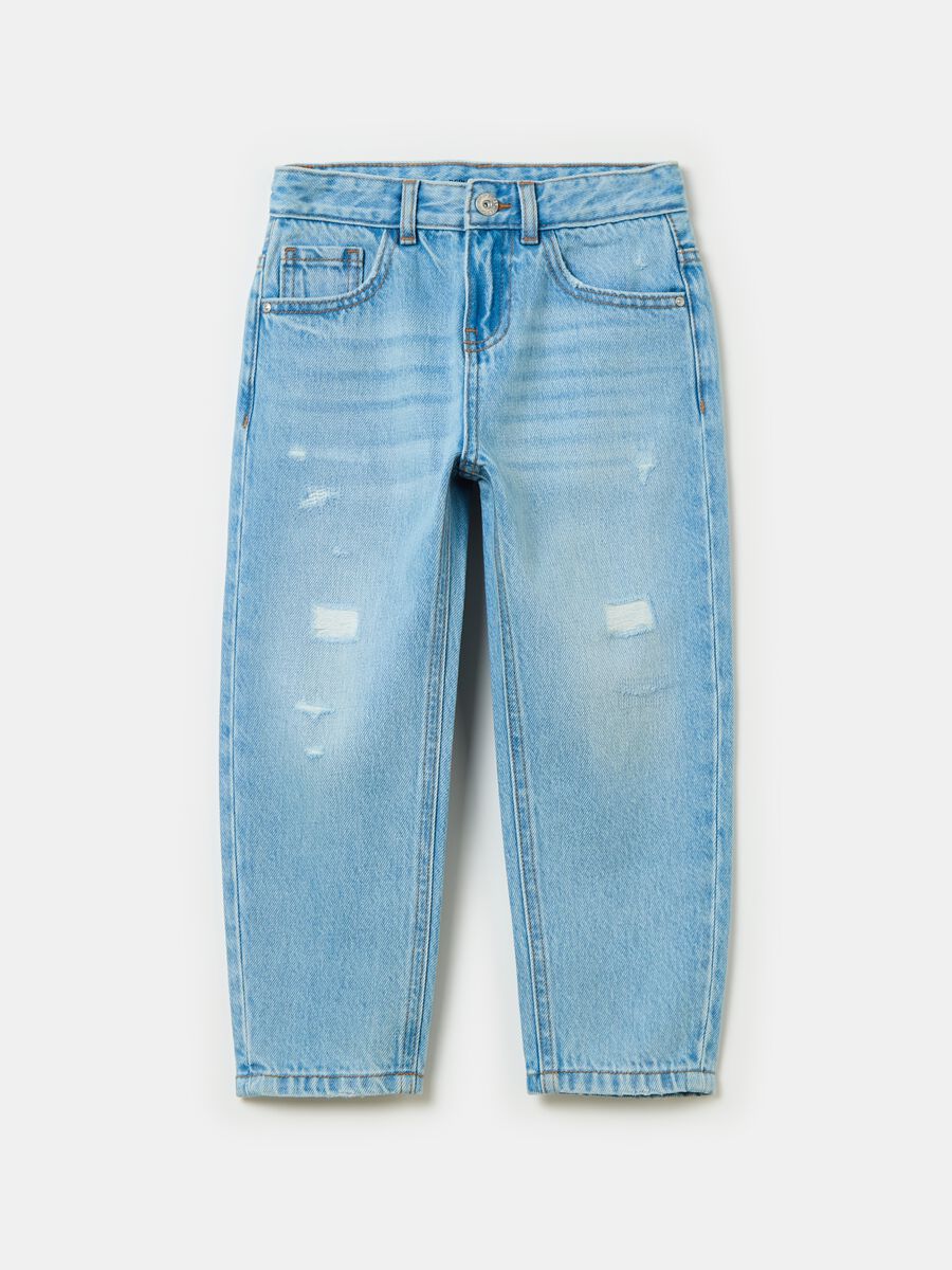 Loose-fit jeans with abrasions_0