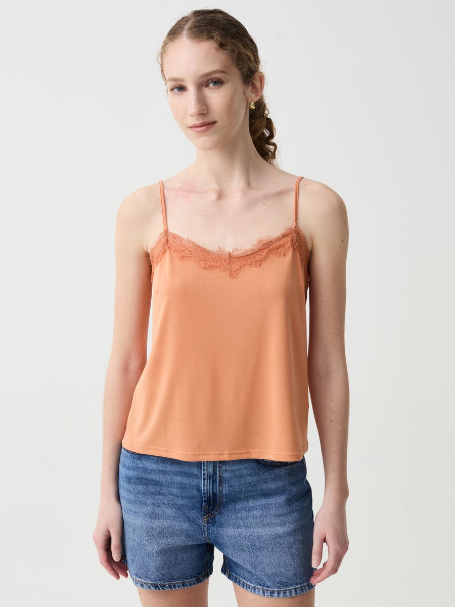 Tank top with lace insert_0