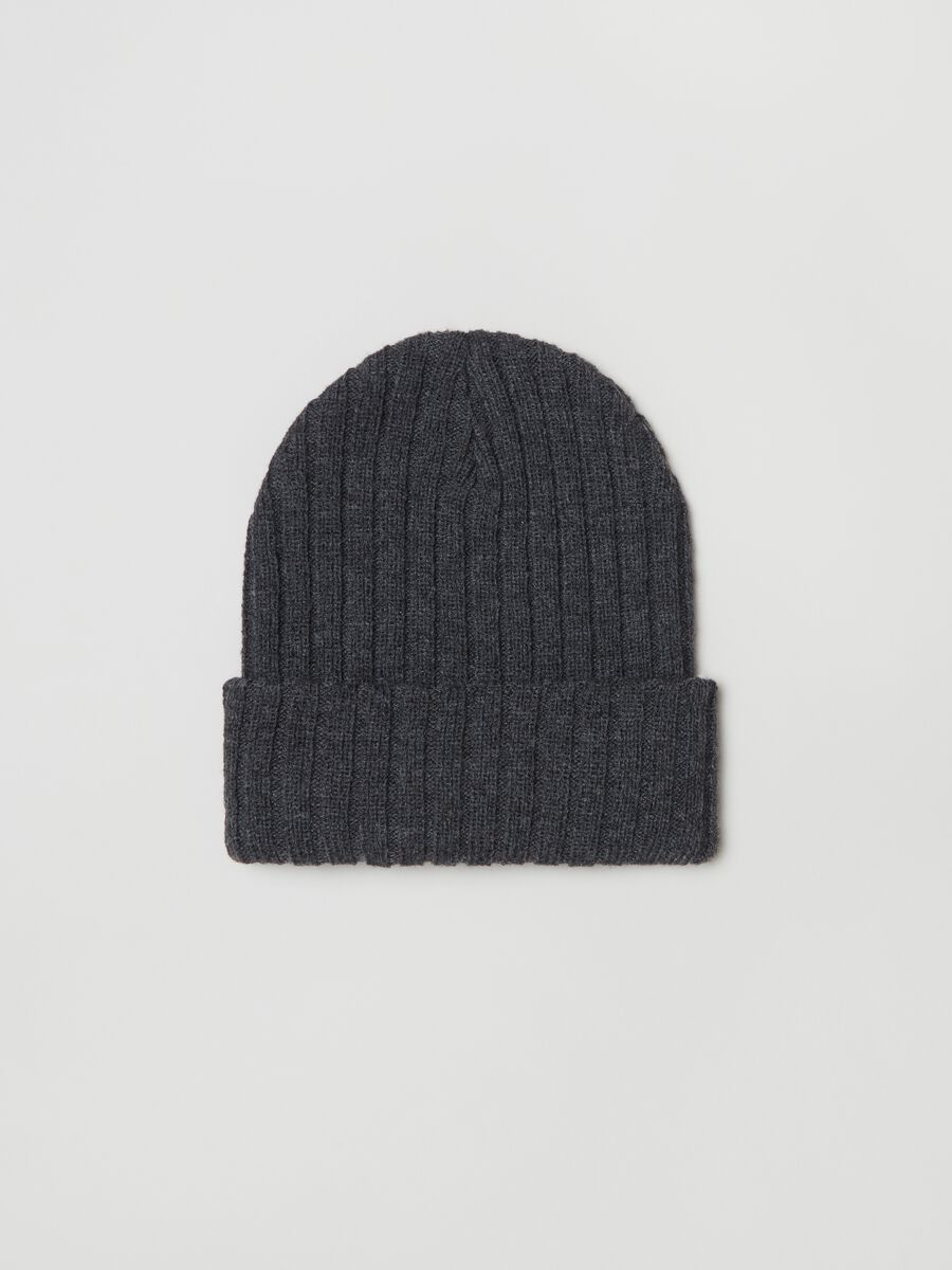 Ribbed hat with turn-up_0