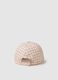Multi-coloured checked pure cotton baseball cap with embroidery_1